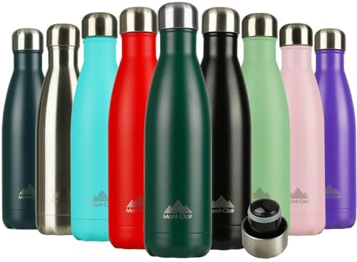 Mont-Clair Gourde isotherme - Bouteille isotherme sans BPA - Gourde inox 750ml, 24h froid & 12h chaud - Thermos isotherme en métal - Bouteille d'eau en acier - Gourde 750ml, Vert