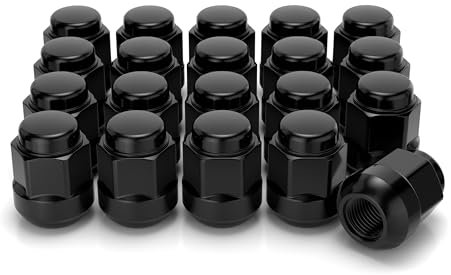 White Knight Radmuttern M12x1,5 für Select Honda und Acura, Factory Style (Schwarz Chrom) Radiussitz - WN20107BK-20AM (20 Stück)
