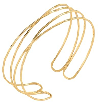 Goiern Minimalistische Oberarmreif Gold, Spule Oberes Armband Layered Armmanschette Oberes Armband Armbänder Armmanschette Armband für Frauen Und Mädchen