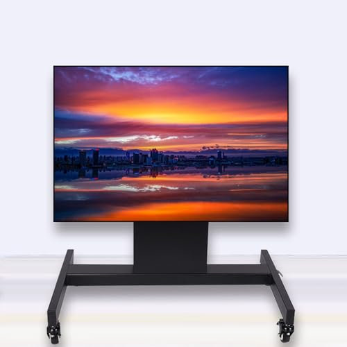 KK-GGL Kurzer Mobiler TV -Wagen Für 32 Bis 65 -Zoll -LCD -LED -Flachbildschirm, Schwarzer Roll -TV -Stand, Universal -TV -Wagen, Winkelverstellbar, Rolling Floor TV -Ständer Mit Rädern