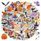 100 Pcs Halloween Stickers，Holographic Shiny Waterproof Halloween Party Stickers Pack Funny Pumpkin Ghost Stickers Suitable for Party Decoration Bags Scrapbooking(Halloween A)
