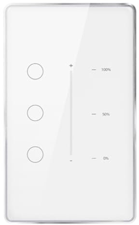 ClAZTyict Tuya Zigbee 3-Gang-Dimmer Lichtschalter Tuya/Smart Life APP Fernbedienung US EU Standard Schalter Prozentsteuerung (B)
