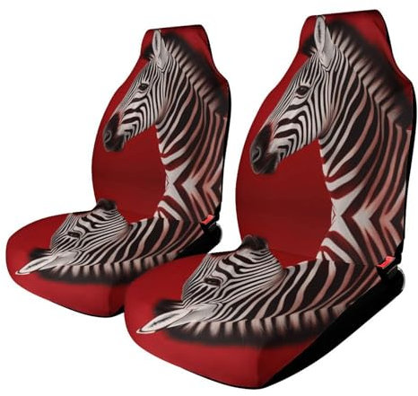 WYUSPGK Universeller Autositzbezug, Zebra-roter Druck, Fahrzeugsitzbezug, Auto-Sitzbezug, langlebiger Schutz, einfache Installation