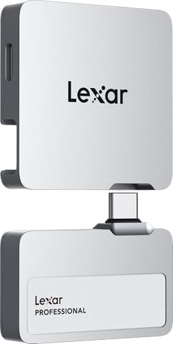 Lexar 1TB Professional Go Portable SSD w/Hub, Supports Apple ProRes, Up to 1050MB/s Read & 1000MB/s Write, USB 3.2 Gen 2, Rugged, Compatible with iPhone 15 Series, PC & Mac (LSL400S001T-RNSNU)