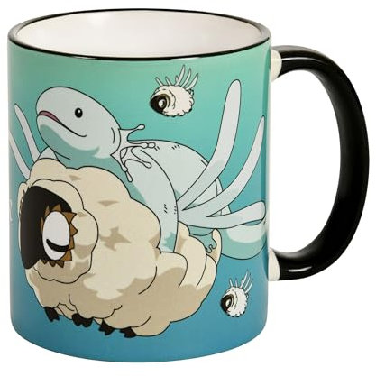 Elbenwald Taza de anime con diseño de escarabajos lanudos, 320 ml, capacidad de 9 cm de altura, taza de café para los fans de la novia del mago, cerámica, azul
