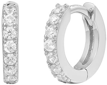 XENOX® Creolen - Damen Ohrringe aus hochwertigem 925/- Sterlingsilber mit Zirkonia-Steinen | XS10350