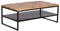 MR. DEKO® Couchtisch Sicilia Mango Natur 110x60x41 cm | Robustes Mangoholz in Vintage Optik | Kleiner eckiger Holz Beistelltisch | Kleiner Wohnzimmer Tisch | Industrial Look