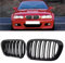 YIUBCZOQI E46 Kühlergrill Passend für BMW 3er E46 M3 4D Nieren Schwarz Coupe Cabrio Grill Glanz Schwarz Doppelsteg Sport 1999 2000 2001