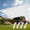 Voile d'ombrage Pare-Soleil 65 x 450 cm Polyester Anti-Déchirure Bache Ombrage Auvent D'Ombre avec Corde Libre Facile à Plier pour Jardin Terrasse Camping, Blanc