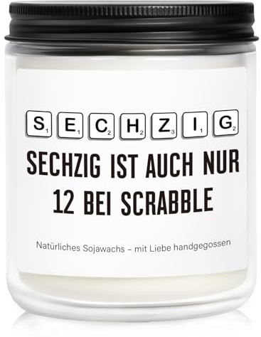 60 Geburtstag Mann, Geschenke Zum 60 Geburtstag Für Frau, Lustige Duftkerzen zum 60.Geburtstagsgeschenke Für Männer Frauen, Mama, Papa