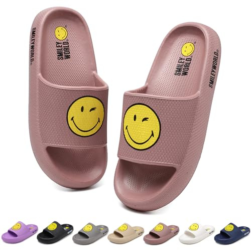 ZHPTO SmileyWorld® Ciabatte Estive Antiscivolo per Donna e Uomo,Open Toe Morbide e Comode Sandali da Doccia Nuvola Piscina Spiaggia Casa