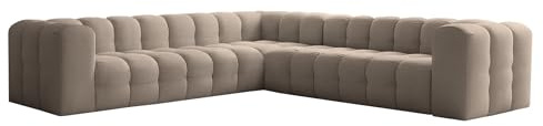 Friderik Ecksofa Baloo Corner 300x300 cm – Komfort mit HR-Schaum und Wellenfedern - Stoff Tiffany (Taupe)