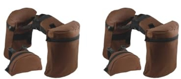 KSJOAIDDE 2 set of Trail Riding Saddle Bags Versatile Oxford Cloth Horn Bag Pommel Pocket Combo Coffee