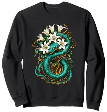 Serpiente Esmeralda con Lirios Diseño Natural Sudadera