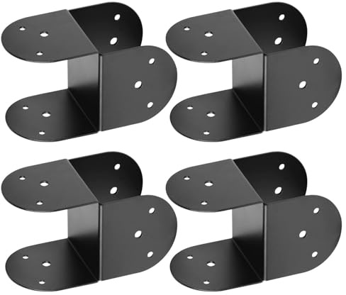 Supports de poteau – Support en métal robuste, 18 x 9 x 9 cm – Ensemble de supports de connecteur de poutre en bois avec design renforcé de stabilité des , kit de fixation de cadre extérieur pour