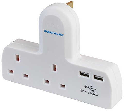 Pro Elec 15130pl - Adaptor Plug (2 Gang USB)