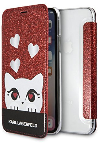 Karl Lagerfeld KLFLBKPXVDCRE CG Mobile Handytasche für Apple iPhone X Rot