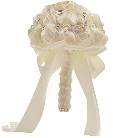 TIREOW Blumenstrauß Romantische Hochzeit Bunte Künstliche Hochzeitsstrauß Rosen Seidenblumen Kunstblumen Blumen Brautstrauß der Braut