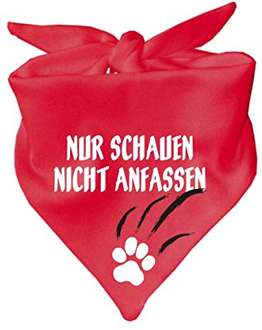 Hunde Dreiecks Halstuch (Fb: rot) (Gr. 2 (68 cm)) Nur schauen Nicht anfassen