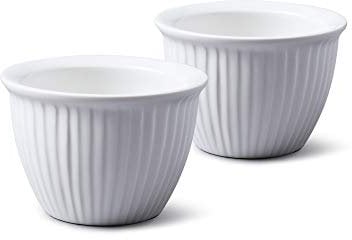 WM Bartleet & Sons 1750 TSET39 Set of 2 Traditional Conical Porcelain Ramekins 9cm Diameter– White