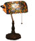 GDLight Tiffany-Art Libelle Banker Lampe Vintage Glastischlampe Zink-Legierung Basis Schreibtisch Lights-Befestigungen für Wohnzimmer Schlafzimmer Nacht Cafe Bar