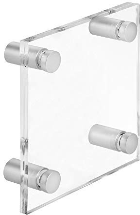 Zeigis Türschild Acrylglas 10cm x 10cm mit vier Aluminium Abstandshaltern