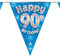 90th Birthday Blue Birthday Party Flag Banner Bunting Age 90