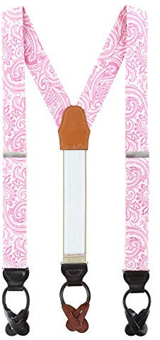 Trafalgar Sobee Seta Button End Bretelle Uomo (Suspenders), Rosa, taglia unica