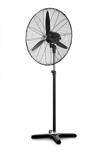 Orbegozo PWS 0166 - Ventilador industrial de pie, 3 velocidades, altura regulable 1,65cm, aspas 65cm, cabezal oscilante, 160 W