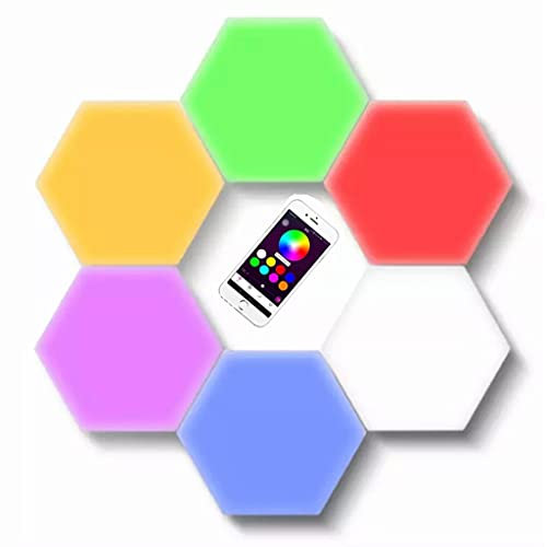 Veilleuse LED Panneaux De Lumière Intelligents RGB Lampe Hexagonale APP Contrôle Couleur Changeante Synchronisation de La Musique Pour Chambre Salon Salle de Jeux Mur Fête Décoration