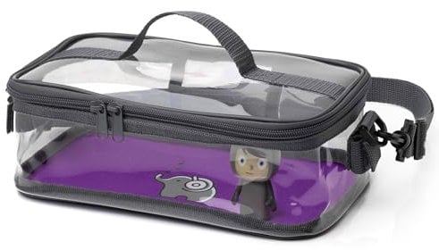 fantifant Magnetboden- Tasche für Toniefiguren | Transparente Tasche zum Transportieren und Aufbewahren von bis zu 30 Figuren (abhängig von der Figurengröße) in seepferdchenlila