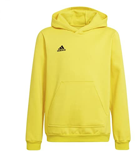 adidas Mixte Enfant Entrada 22 Sweat Hoodie, Team Yellow/Black, 7-8 Years