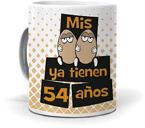 mundohuevo Taza Mis Huevos ya Tienen 54 años. Cerámica AAA - 350 ml.
