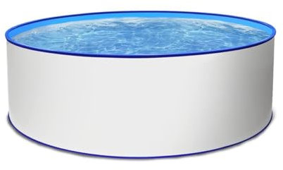 Paradies Pool® Aufstellpool Komplettset - Gartenpool mit Stahlwand in rund mit Blauer Folie inkl. Poolleiter Skimmer Sandfilteranlage & Zubehör mit 4 Jahre Garantie (300 x 120)