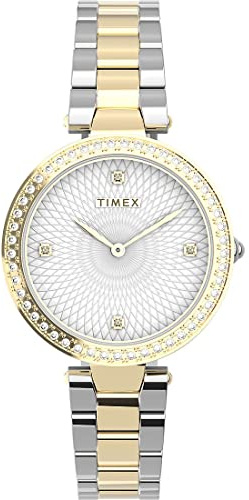 Timex Damen Analog Uhr mit Edelstahlarmband Adorn