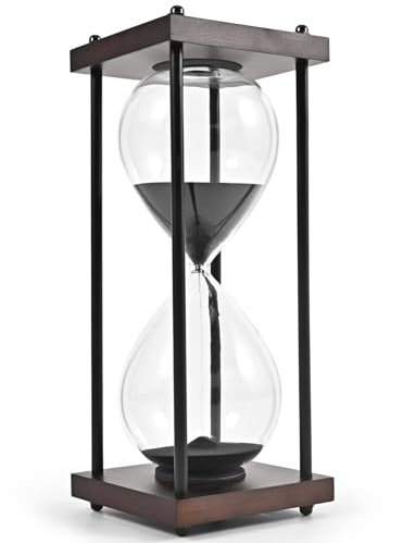 TeacherFav Sablier décoratif en bois noir 60 minutes