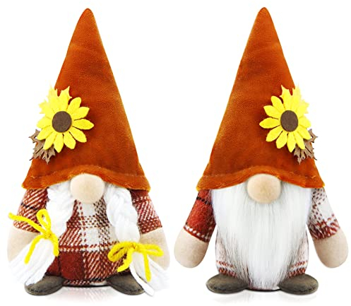 Godeufe 2 Pezzi Decorazioni Autunnali Gnomi, Autunno Gnomo Peluche Home Decor per Casa Cucine