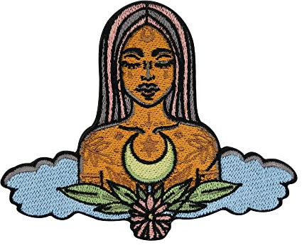 Finally Home Die Kraft der Natur Patch zum Aufbügeln | Blumen Patches, Wolken Bügelbild, Tattoo Aufbügler, Frauen Aufnäher, Mond Bügelpatch
