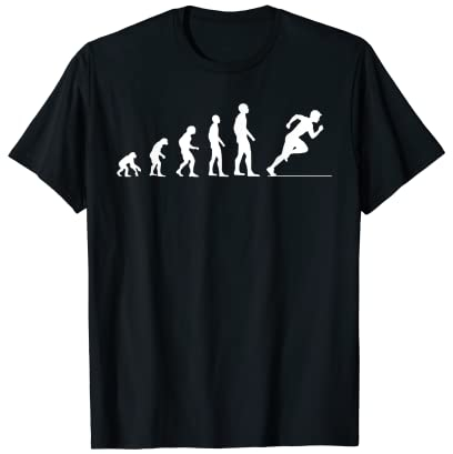 Sprint Kurzstreckenlauf Läufer Evolution Lustig Leichtathlet T-Shirt