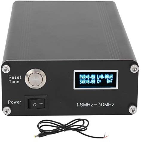 BuyWeek Antenna Tuner 1.8‑30 Mhz, C Type ATU‑100 HAM 10‑15V DC Automatic Antenna Tuner Tester Aluminum Alloy Housing