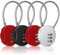 woojfcang 4 Pcs Small Number Locks Zinc Alloy Combination Padlocks 3 Digit Security Cord Padlocks Code Lock Weatherproof Travel Cable Combination Lock for Gym Locker Luggage, Suitcase