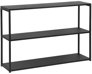 Alice's Home - Etagère Basse 3 Niveaux en métal Noir - Industrielle - 120x30x80cm