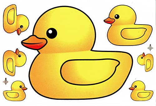 1 Bogen 270 mm x 180 mm - gelbe Ente Badeente Sticker Motorsport Motocross Auto Roller Tuning Aufkleber wetterfest Modellbau