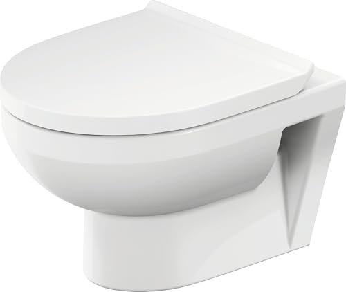 Duravit No.1 WC suspendido Compact, sin borde, 365x480mm, salida horizontal, 257509, Color: Blanco