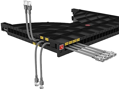 Techly Professional 367713 Mensola Gestione Cavi su Rack 19 24 Porte P.600 mm Nero