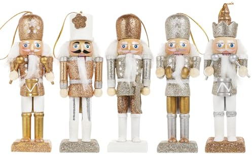 VALICLUD 5 Pezzi Di Schiaccianoci In Legno Decorazioni Natalizie Figure Di Schiaccianoci Natalizi Per Platino Festivo