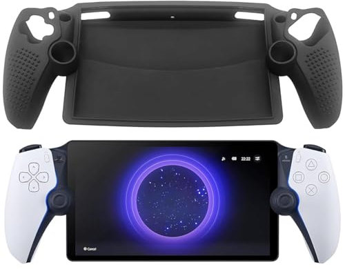 Miimall Compatible with PlayStation Portal Case, Shockproof Ultra-Thin Soft Silicone Cover Non-Slip Scratch-Resistant Protective Case for PlayStation Portal Gamings Handheld Console-Black