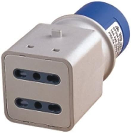 Bricoleva.it Adattatore Spina Industriale - 2 Prese Bipasso Schuko