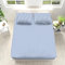 Gestreiftes Spannbettlaken 140x200cm Blau-Weiß Modernes Design Spannbetttuch für Jungen Mädchen Erwachsener, Atmungsaktiv Mikrofaser Bettlaken Set Tiefe Tasche 30 cm Mit 2 Kissenbezügen 80x80cm