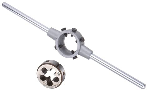 CoCud Juego de Mango de Terraja Terraja de Rosca M16x2 para 38mm de Diámetro Exterior/Kit de Llave para Terrajas M12-M16 - (Aplicaciones: para Reparación de Roscas) 1 Juego